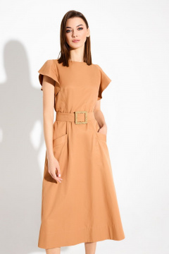 Платье DILIA 0626 бежевый - фото 3