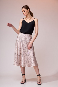 Лен и текстильный комплект: блузка и юбка с разрезом Ларс Стиль 693 - фото 2