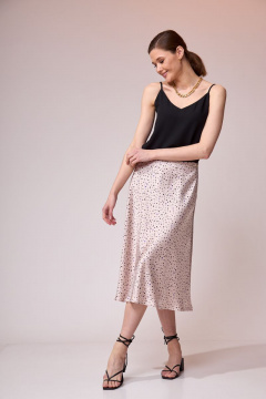 Лен и текстильный комплект: блузка и юбка с разрезом Ларс Стиль 693 - фото 1