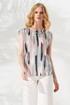 Розовая хлопковая рубашка-оверсайз с пуговицами и отложным воротником Панда 89240w мультиколор - фото 1