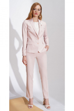 Брюки из текстиля со свободным кройом для делового стиля Nelva 3721 бежево-розовый - фото 1
