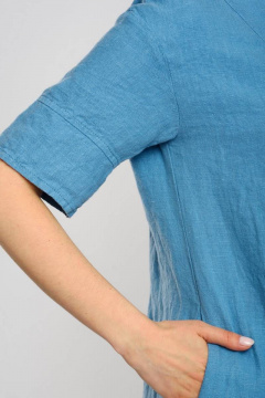 Платье свободного А-силуэта макси в стиле бохо Ружана 484-2 голубой - фото 5