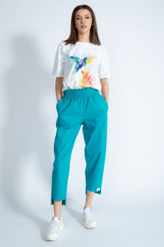 Футболка из хлопка с золотым принтом и длинным рукавом Kivviwear 4026.46 - фото 5