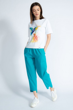 Футболка из хлопка с золотым принтом и длинным рукавом Kivviwear 4026.46 - фото 4