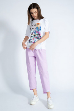 Круглогодичная футболка из хлопка с эффектным золотым принтом Kivviwear 4026.47 - фото 5