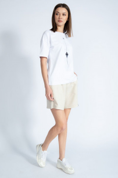 Футболка с золотистым принтом из хлопка для стильных образов Kivviwear 4026.48 - фото 5