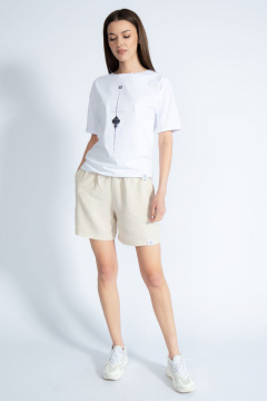 Футболка с золотистым принтом из хлопка для стильных образов Kivviwear 4026.48 - фото 2