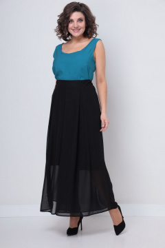 Брюки и топ из шифона для летнего повседневного комплекта Solomeya Lux 921Е - фото 1