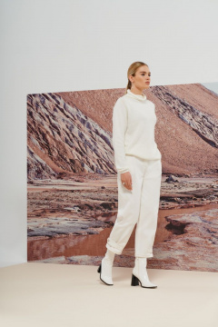 Брюки на каждый день джинсовые, белые BURVIN 8278-11 - фото 3