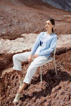 Брюки на каждый день джинсовые, белые BURVIN 8278-11 - фото 2