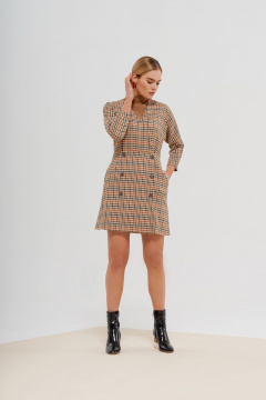 Демисезонное бежевое платье из текстиля BURVIN 8325-81 - фото 1