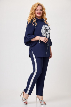 Двухпредметный костюм с волнами и боковыми карманами Svetlana-Style 1811 синий - фото 2