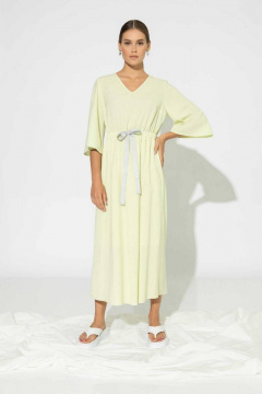 Летнее желтое платье из вискозы и текстиля Femme & Devur 80025 1.46F(170) - фото 1