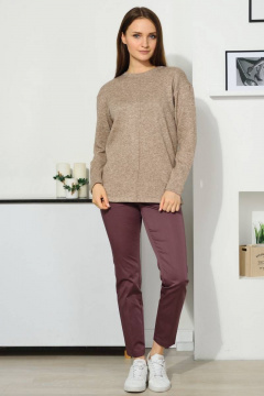 Бежевый джемпер с защипом и боковыми разрезами Femme & Devur 30609 1.31F(170) - фото 2