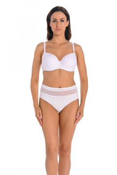 Трусы-слип с широким бочком из эластичного трикотажа и кружева Teyli 1126 белый - фото 1