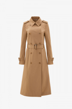 Демисезонный бежевый плащ из хлопка и текстиля Elema 2-10687-2-164 верблюд - фото 1