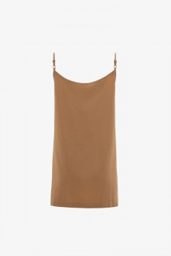 Топ на каждый день бежевый из текстиля Elema 2К-11888-1-164 бежевый - фото 3