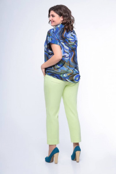 Зеленые летние джинсовые брюки с резинкой по спинке Swallow 477 солнечный_лайм - фото 3