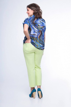 Зеленые летние джинсовые брюки с резинкой по спинке Swallow 477 солнечный_лайм - фото 2