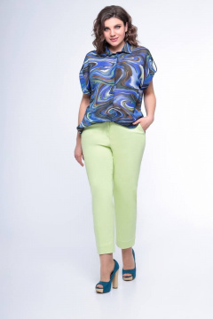 Зеленые летние джинсовые брюки с резинкой по спинке Swallow 477 солнечный_лайм - фото 1