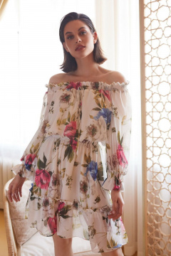 Платье летнее в стиле На каждый день из шифона с рюшами DAVYDOV 6138 - фото 1