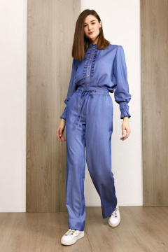 Летние прямые брюки из вискозной ткани Condra 14090 джинсовый - фото 2