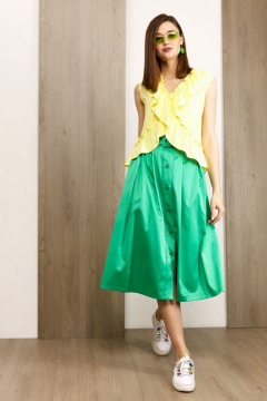 Блуза желтого цвета из текстиля для повседневной носки Condra 16179 лимонный - фото 1