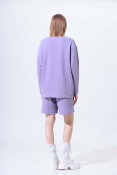 Свитшот и шорты в спортивном стиле из трикотажа Орхидея 1163 лиловый - фото 4