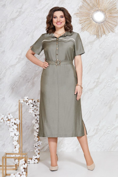 Платье из джинса с эффектом и эффектным декором Mira Fashion 5096-2 - фото 1