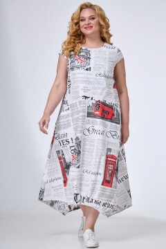 Платье спортивного стиля с принтованной хлопковой тканью Angelina & Сo 727 - фото 3