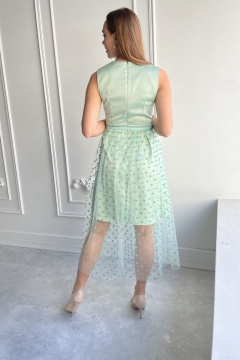 Нарядное кружевное платье с сеткой в горох и регулируемыми бретелями PUR PUR 974/1 - фото 2