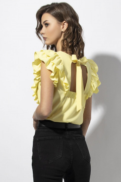 Блуза с рельефами и бантами из текстиля VIZAVI 670 желтый - фото 2