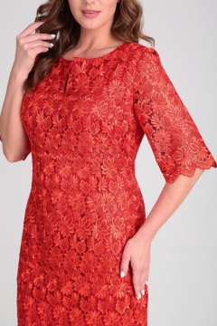 Платье из кружев с атласом и разрезом на спинке Verita 2165 - фото 4