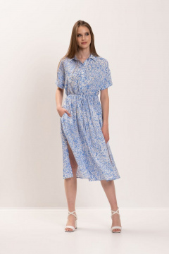 Летнее голубое платье из вискозы на каждый день Motif 1669 - фото 1