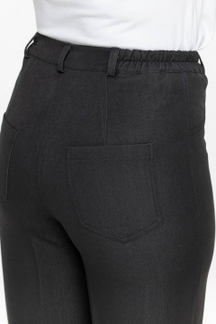 Деловые брюки зауженные из джинсовой ткани с высокой посадкой Avila 0870 черный - фото 5