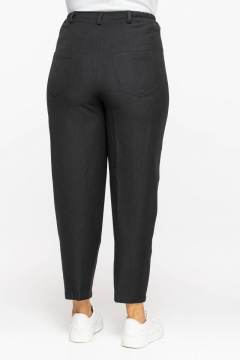 Деловые брюки зауженные из джинсовой ткани с высокой посадкой Avila 0870 черный - фото 4