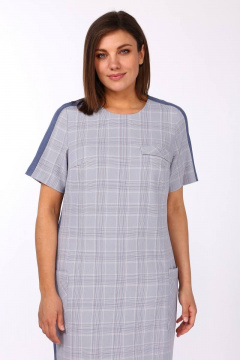 Платье деловое полуприлегающего силуэта с карманами Lady Style Classic 1487/2 синие_тона - фото 2