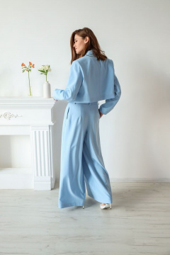 Костюм двойка из хлопка с деловым стилем для круглогодичного ношения AURA otd 9097 голубой - фото 4