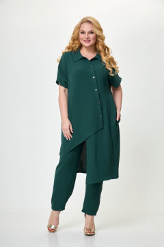 Асимметричная туника и зауженные брюки из вискозы Anelli 1239 лесная_фея - фото 2