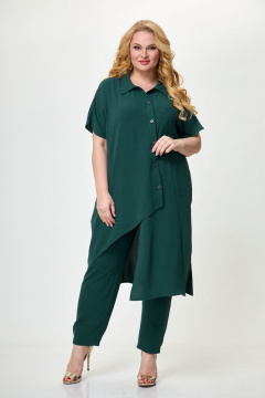 Асимметричная туника и зауженные брюки из вискозы Anelli 1239 лесная_фея - фото 1