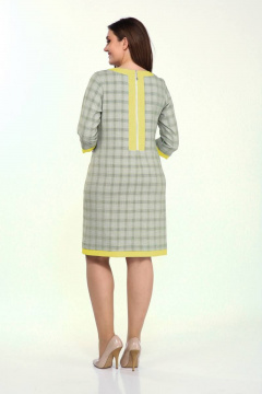 Платье летнее прямого силуэта с прорезными карманами Lady Style Classic 1427/7 серый_с_желтым - фото 2