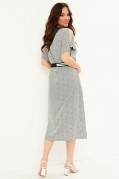 Элегантное платье из вискозы с съемным воротником Магия моды 2075 черный+белый. - фото 2