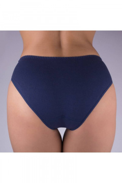 Гладкие трусы из трикотажа с средней линией талии Verally 102-1 темно-синий - фото 2