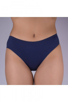 Гладкие трусы из трикотажа с средней линией талии Verally 102-1 темно-синий - фото 1
