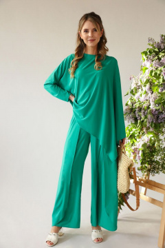 Костюм брючный женский нарядный со асимметрией из текстиля LM ПЛ5057 - фото 1