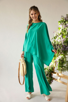 Костюм брючный женский нарядный со асимметрией из текстиля LM ПЛ5057 - фото 2