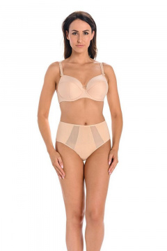 Трусы средней линии талии из эластичного трикотажа и кружева Teyli 1125 бежевый - фото 1