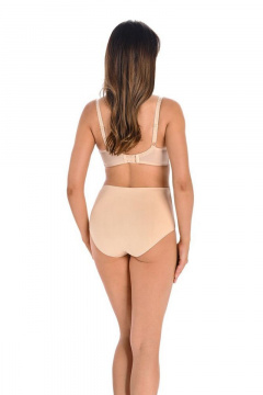 Трусы средней линии талии из трикотажа и кружева с сетчатой кокеткой Teyli 1126 бежевый - фото 2