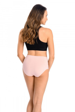 Трусы высокой линии талии из трикотажа, кружева и сетчатых вставок Teyli 1122 пудра_розы - фото 1