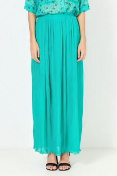 Бирюзовая юбка из текстиля на лето на каждый день Lakbi 22213юб бирюза - фото 3